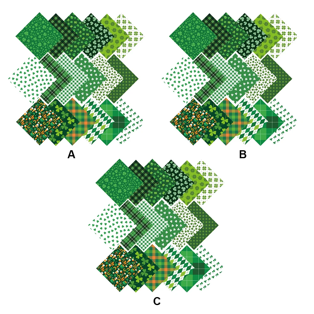 

DIY Cloth Shamrock Pattern Scrapbook Stickers Multipurpose Stationary Accessories Plaid Series Home Supplies 0 5 0 5m