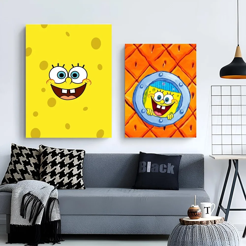 Аниме Губка Боб плакат печать на бумаге дома гостиная спальня вход бар ресторан