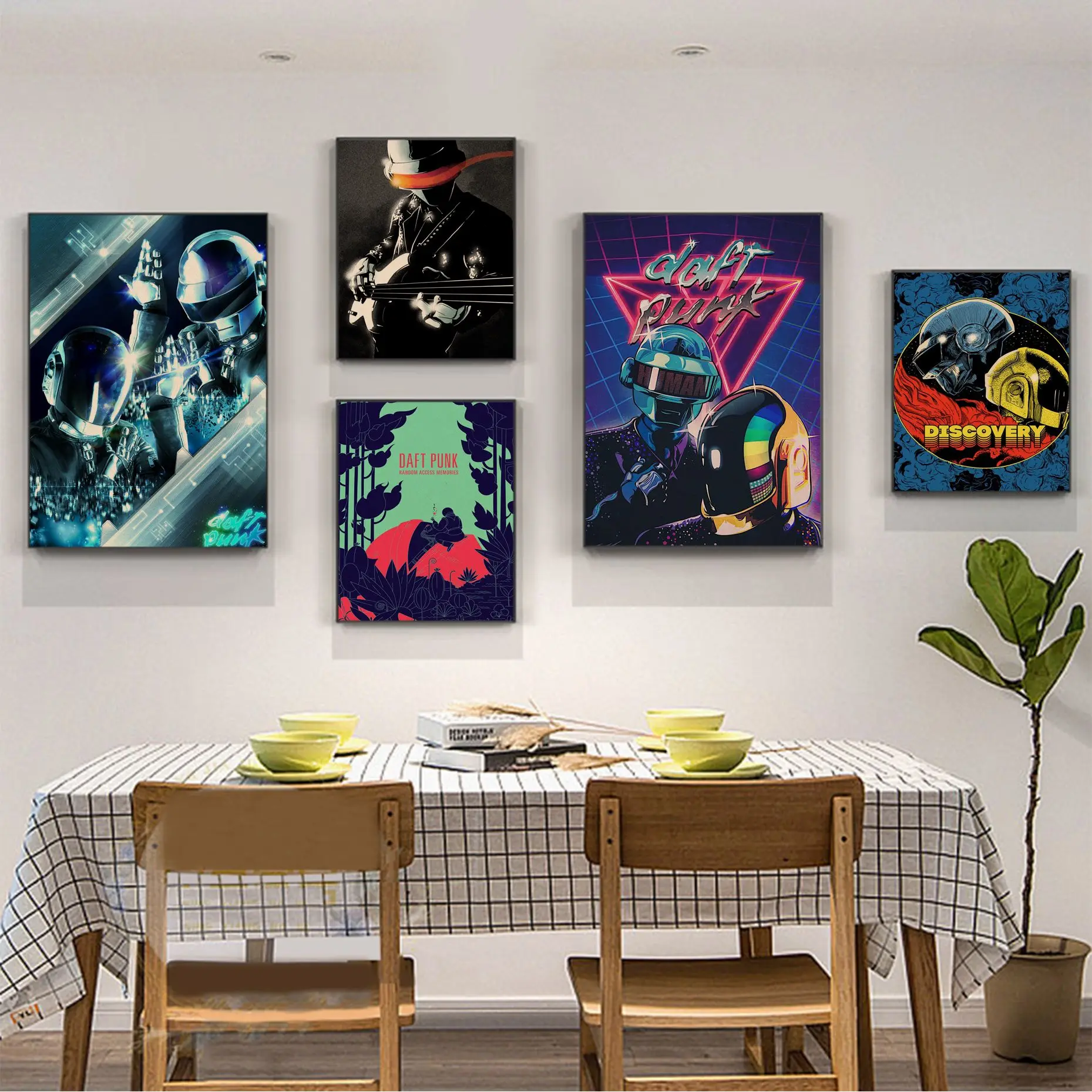 

Daft Punk Vintage Posters Kraft Paper Sticker DIY Room Bar Cafe Room Wall Decor