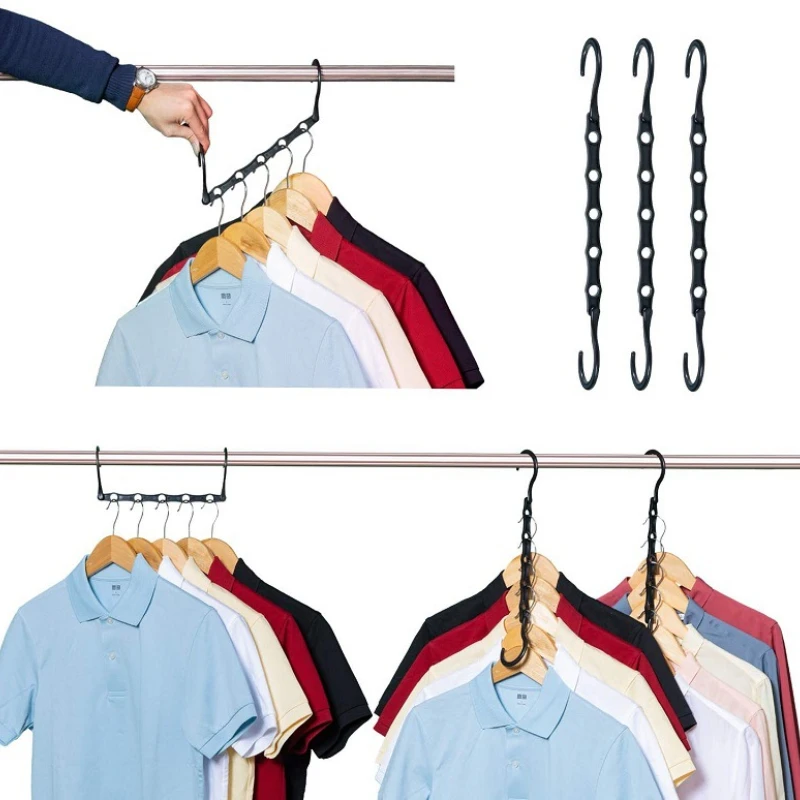 

5/10 Pcs Multi-function Five-hole Magic Hanger Plastic American Hook 360 Degree Rotatable Hanger Household Clothes Hanger