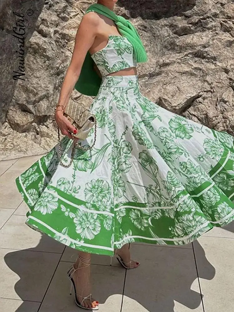 

Elegant Floral Print Hollow Out Beach Dress Women 2023 Summer Sleeveless A-Line Female Dresses Sexy Backless Ladies Vestidos