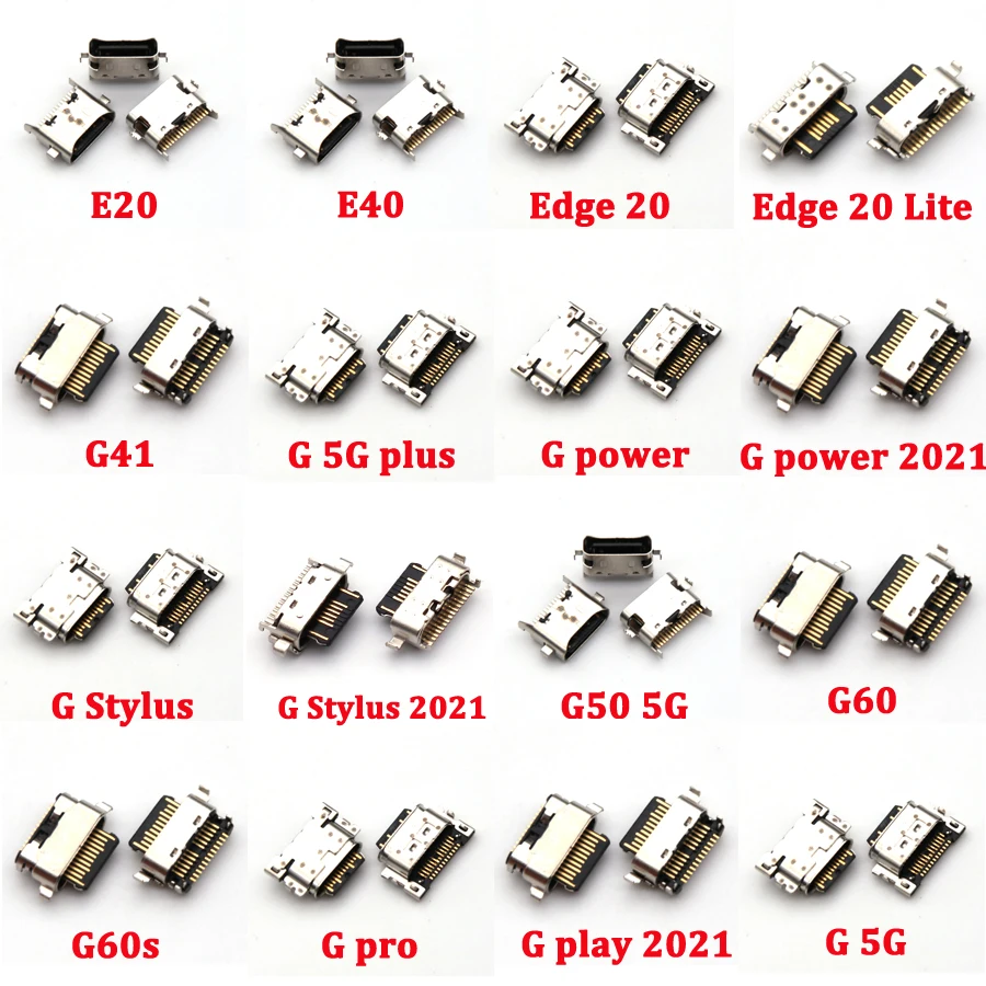

USB-разъем для зарядки, 2 шт., разъем для зарядки Moto E20 E40 G41 G60 G60S G50 5G G Stylus Power 2021 Edge 20 G pro G play 2021
