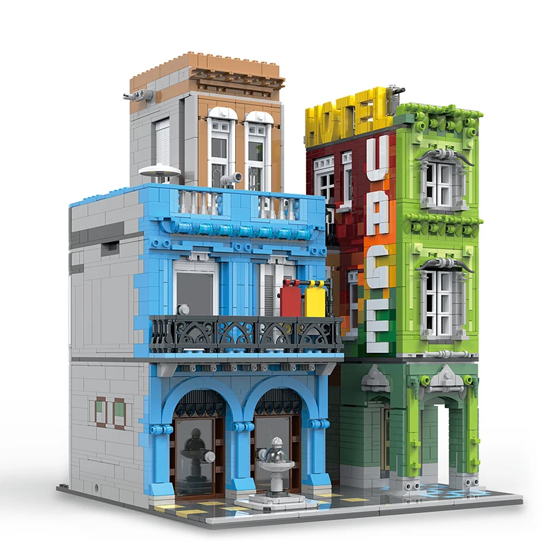 

Creative Urge Hotel Model Building Blocks City Street View Architecture Bricks Toys Birthday Gifts for Children Friends 4128PCS