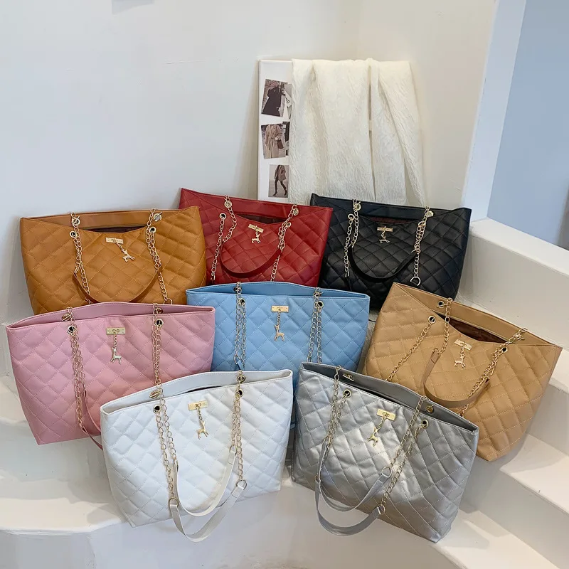 

Female Lingge Bag Female Student Tote Bag Tide Cool Deer Large-capacity Shoulder Bag Cross Body Woman Luxury Brand Handbags