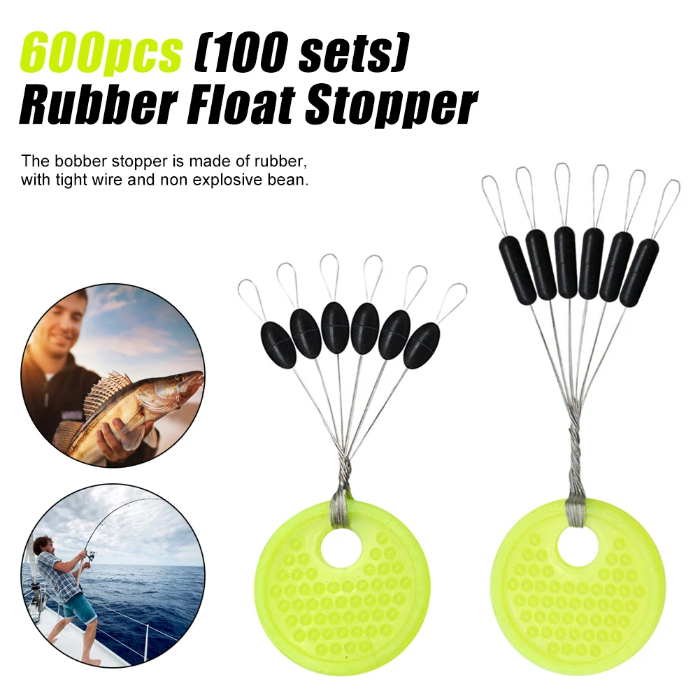 

100pcs 100 Group Rubber Silicon Space Bean Sea Carp Fly Fishing Black Rubber Oval Stopper Fishing Float Fishing Bobber Tool