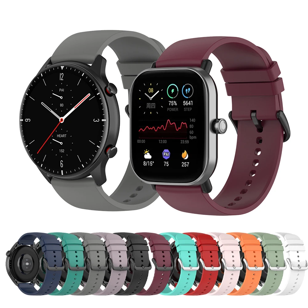 

Ремешок для смарт-часов Xiaomi Amazfit GTR 2/2e/GTR2, браслет для Huami Amazfit GTR 42 мм 47 мм Pace Stratos 3 2 Bip S U, браслет на запястье