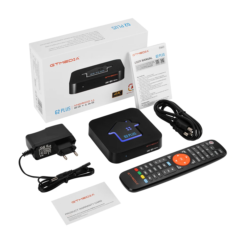 ТВ-приставка GTMEDIA G2 PLUS Android 11 4K UHD Amlogic 905W 2 ядра + 16 ГБ 2022 ГГц Wi-Fi |