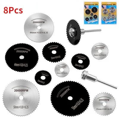 

8pcs Mini Saw Blade High Speed Steel Electric Grinding Saw Blade Wood Cutting Discs for Dremel Metal Cutter Power Rotary Tool