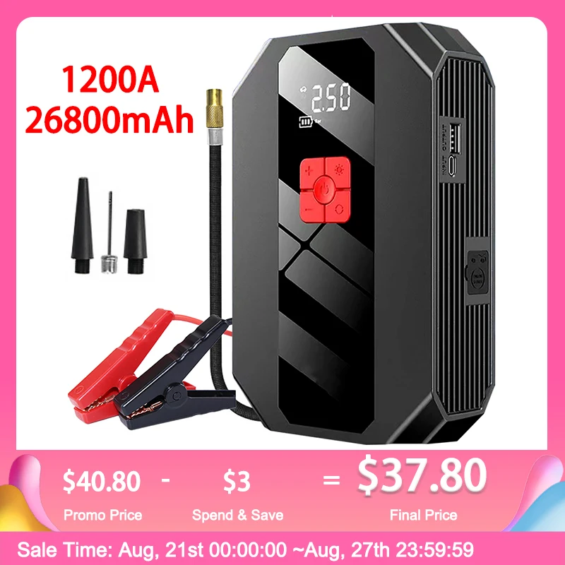 Tire Pump Portable Charger Car Booster Starting Device