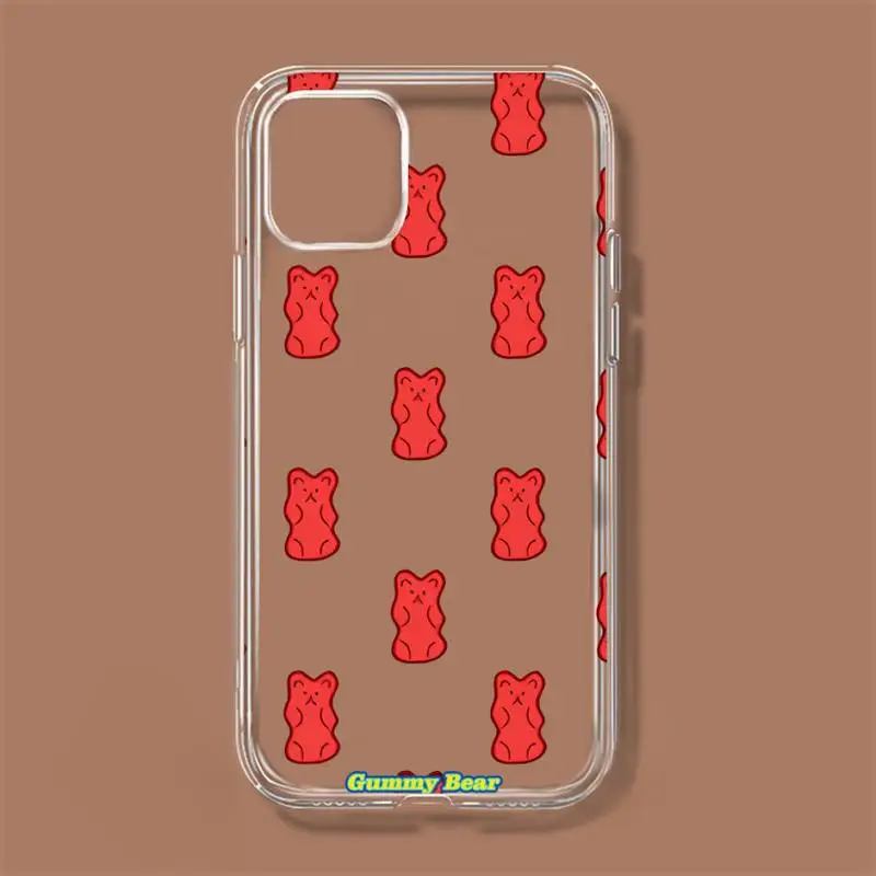 Прозрачный чехол Gummy Bear для iPhone 11 12 Mini 13 Pro XS Max X 8 7 6s Plus 5 SE XR |