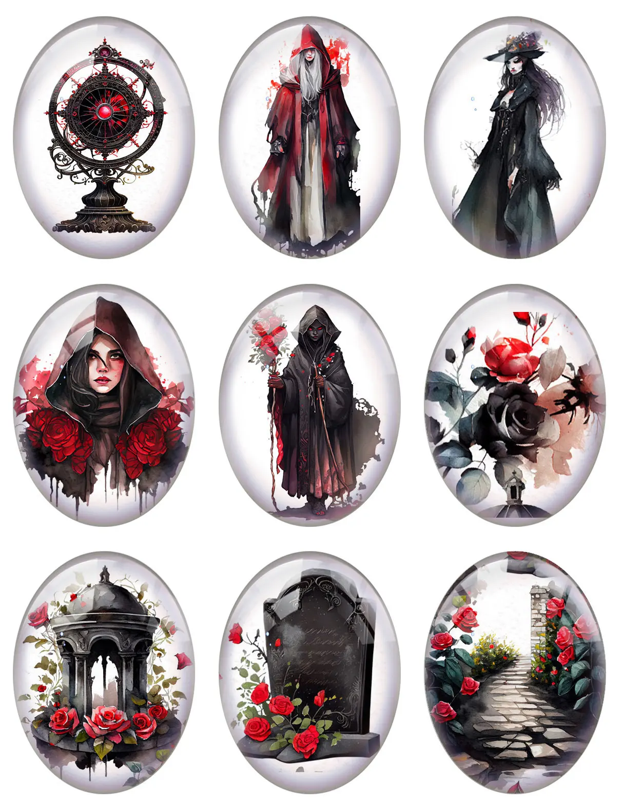 Fezrgea готические стеклянные кабошоны