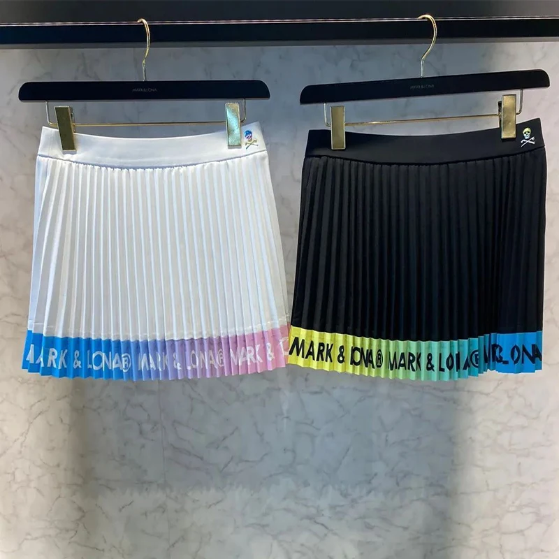 

Golf Women's Short Skirt Golf Letter Splicing Pleated Skirt Short Skirt Fashionable Dress