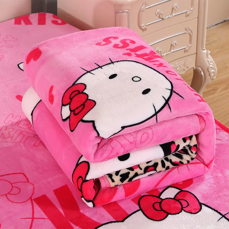 

Новинка Kawaii Sanrio Y2K фланелевое одеяло My Melody покрывало с аниме супер мягкое утолщенное зимнее постельное белье двойное одеяло подарки