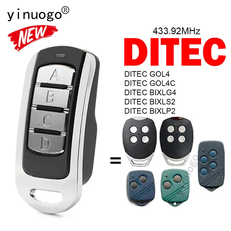 

For DITEC GOL4 GOL4C BIXLP2 BIXLS2 BIXLG4 Garage Door Opener 4 Buttons 433.92MHz Rolling Code Fixed Code DITEC Remote Control