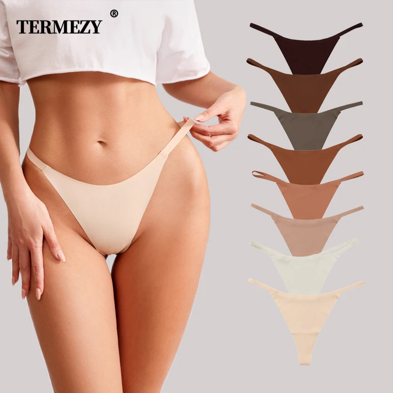 

Sexy Women's Thong Ice Silk Seamless Underwear Girl Lingerie Breathable Comfort Briefs Large Size Panties Underpant G-String