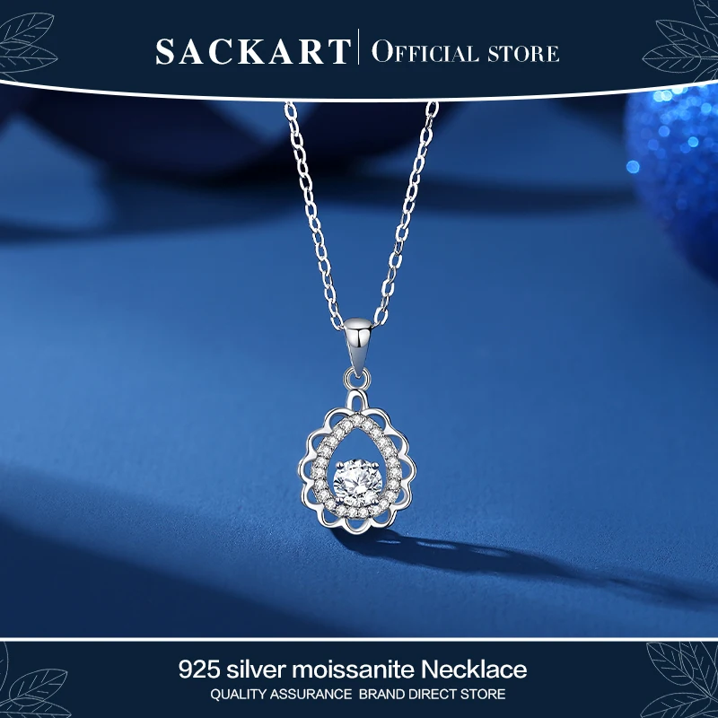 Женское Ожерелье SACKART D VVS1 с кулоном из муассанита сертифицировано модные