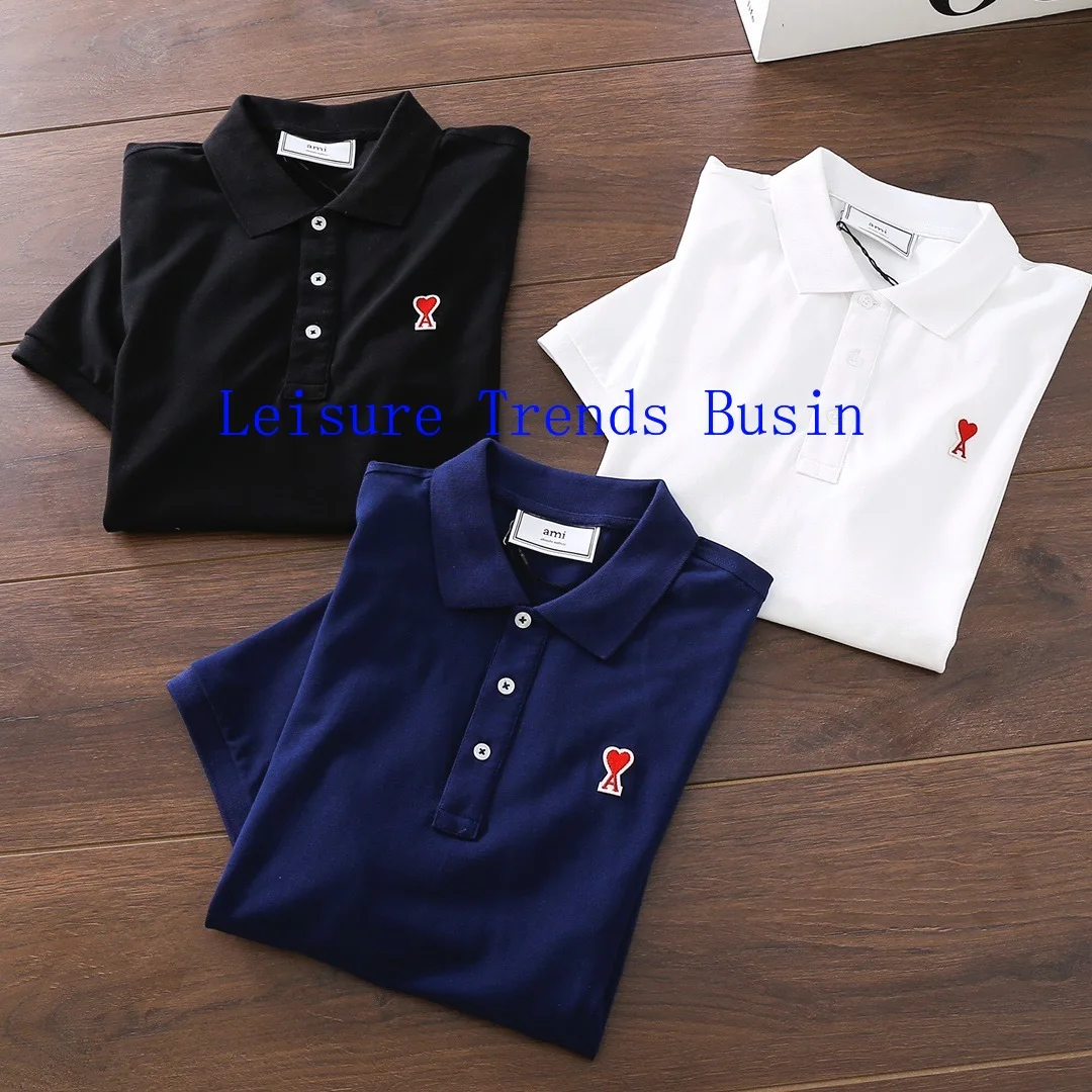 

2022 New Luxurious Brands Design Ami Paris Polo Cotton Tee Shirt Men Women Streetwear Sweatshirt Outdoor T-shirts