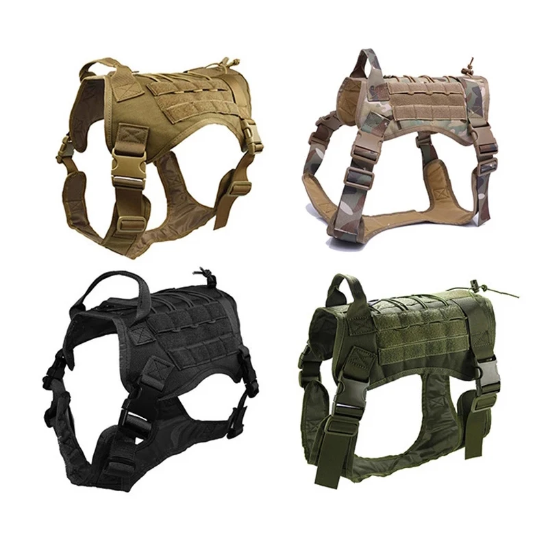 

Nylon Pet Dog Vest Harness Sets Outdoor Tactical Training Dog Clothes For Medium Big Hunting Dog Pitbull Bull Terrier Rottweiler
