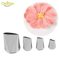 delidge 4pcsset baking tools rose flowers nozzles creative icing piping nozzle pastry tips sugar cake decorating tools