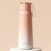 lady thermos pink fade color 380ml leak proof stainless steel bottle portable thermos for tea household coffee cup with heating