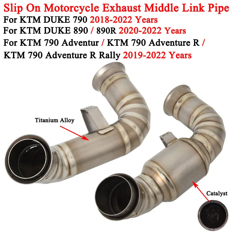 Slip On For KTM DUKE 790 Duke 890 / 890R 18-22 KTM 790 Adventur R Ktm790 R Rally 19-22 Motorcycle Exhaust Modify Mid Link Pipe