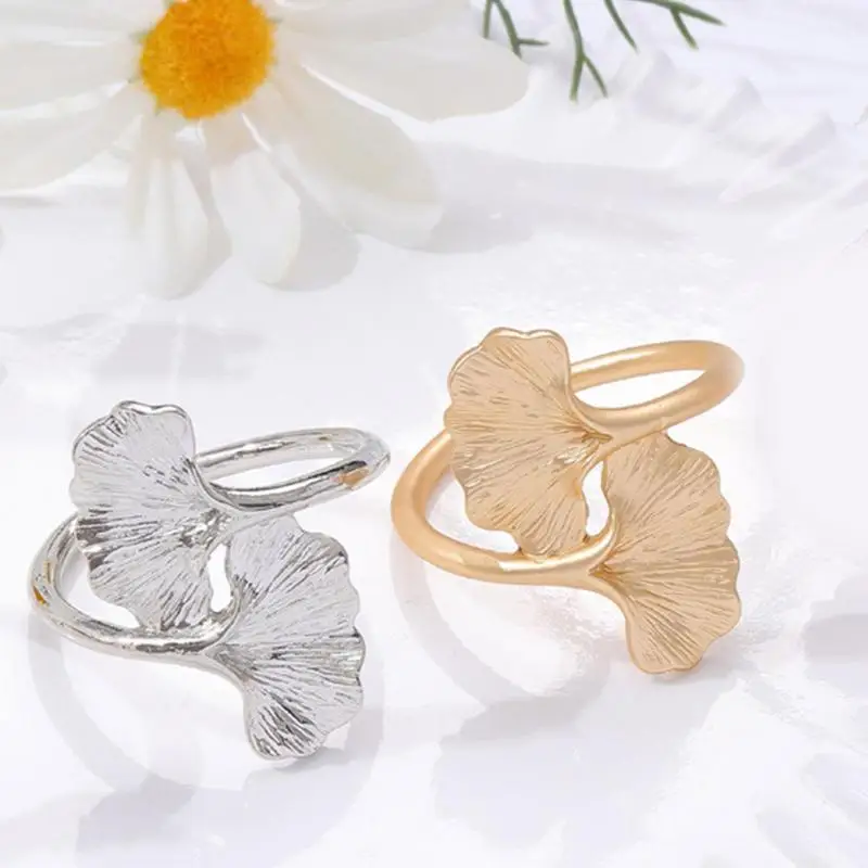 

Leaf Napkin Ring Retro Alloy Ginkgo Biloba Napkin Buckle Festival Accessories Napkin Paper Ring For Thank Giving Table Decor