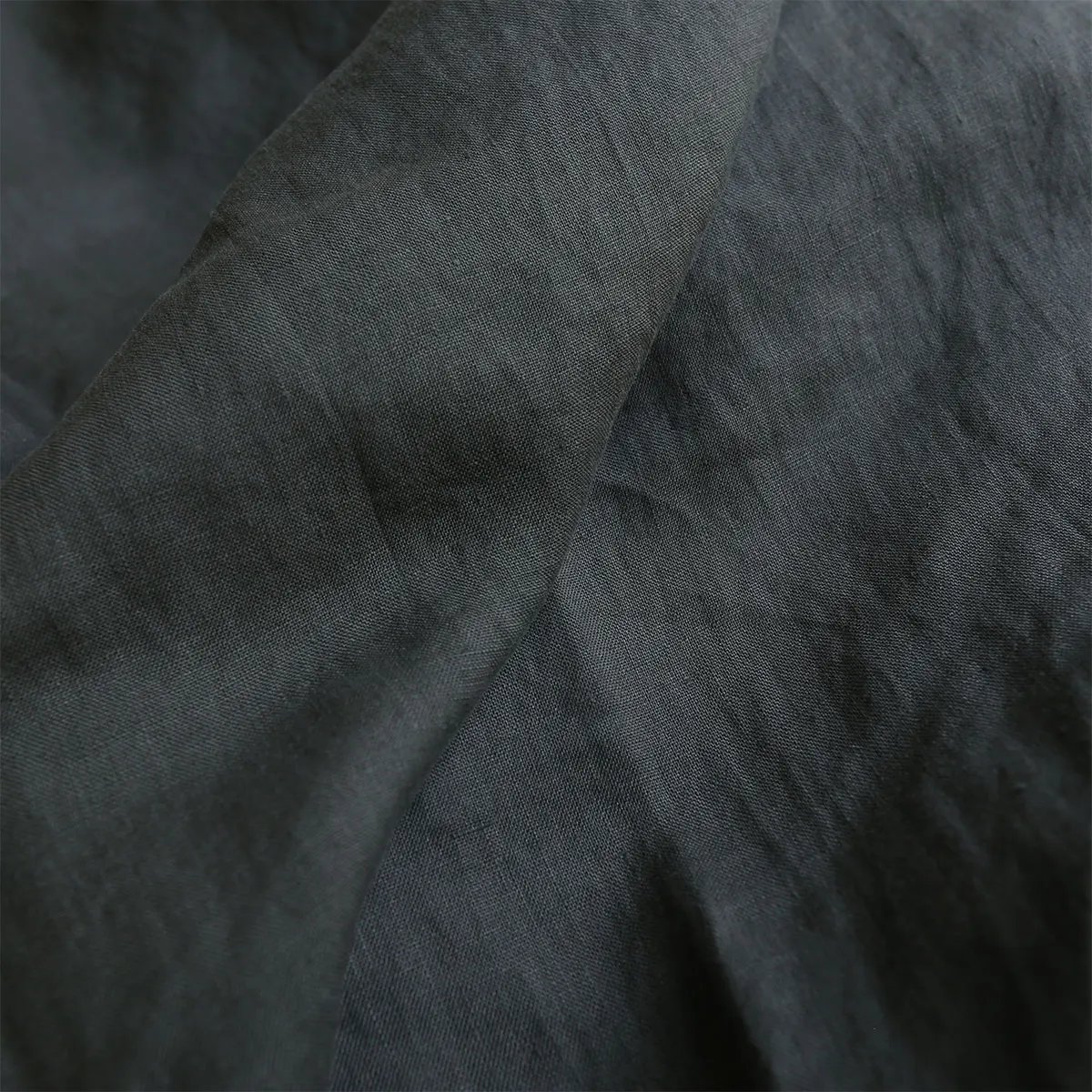 Комплект постельного белья из чистого льна темно-серого цвета пододеяльник и