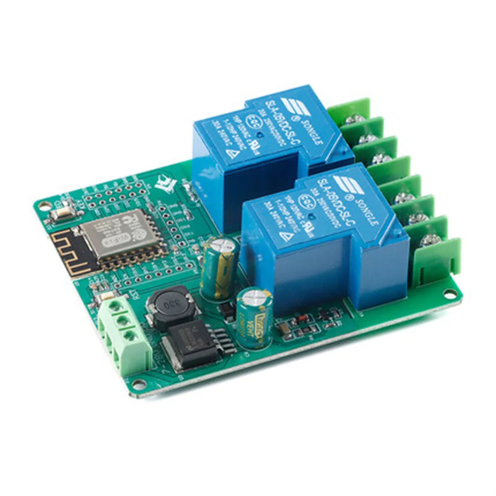 DC7-28/5V источник питания esp8266 WiFi 2-канальный 30A релейный модуль ESP-12F плата разработки