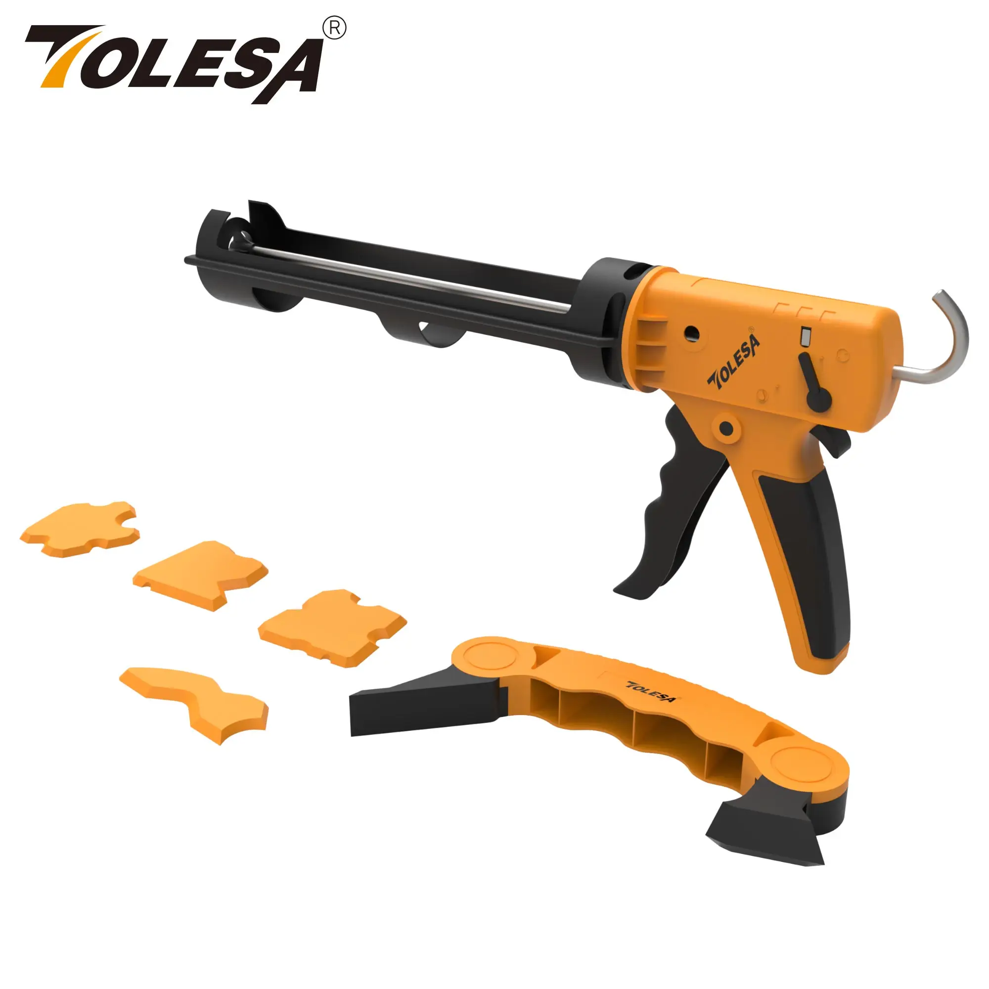 TOLESA Dripless Caulking Gun Silicone Gun Kit with Comfortable Grip for Kitchen Bathroom Window High Thrust Ratio Hand Caulk Gun