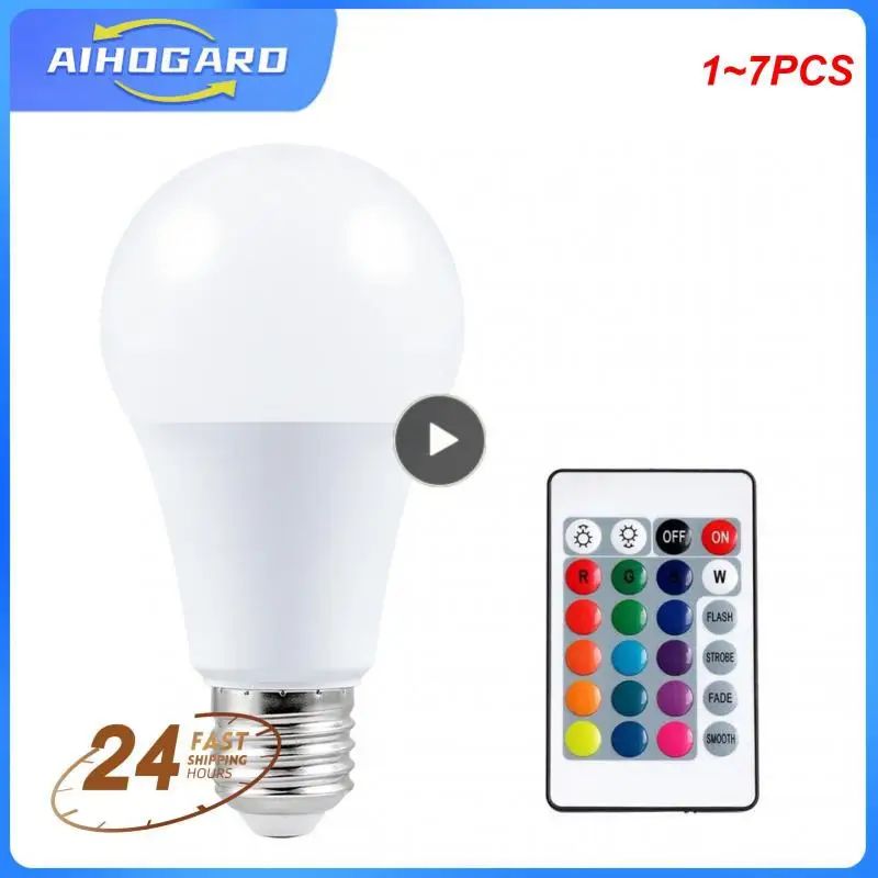 

1 ~ 7 шт., E27 RGB Лампочка, 5 Вт, 10 Вт, 15 Вт