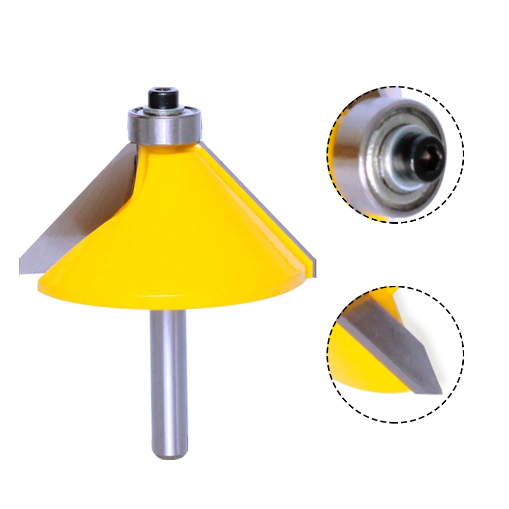 6 35 мм 1/4 ручка 45 градусов хвостовик Угловое округление сверху фреза с подшипником