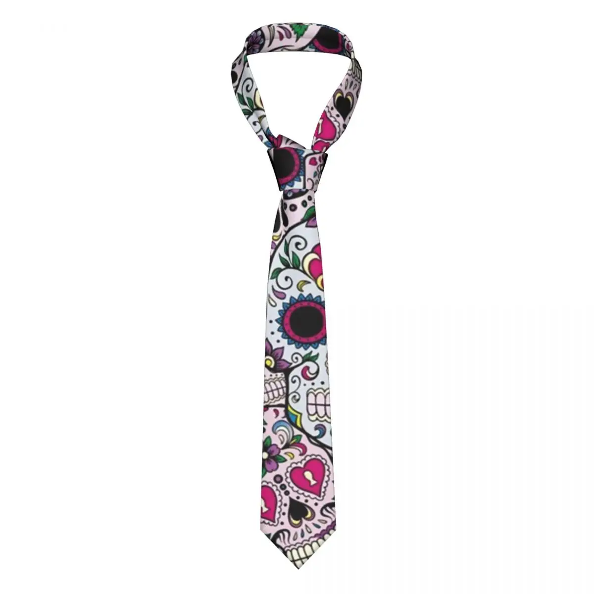 

Msacrh Flower Skull Necktie Men Women Polyester 8 cm Neck Tie for Mens Silk Wide Suits Accessories Cravat Wedding Gift