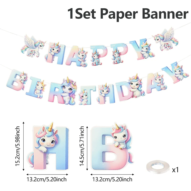 

Бумажная гирлянда с единорогом для дня рождения