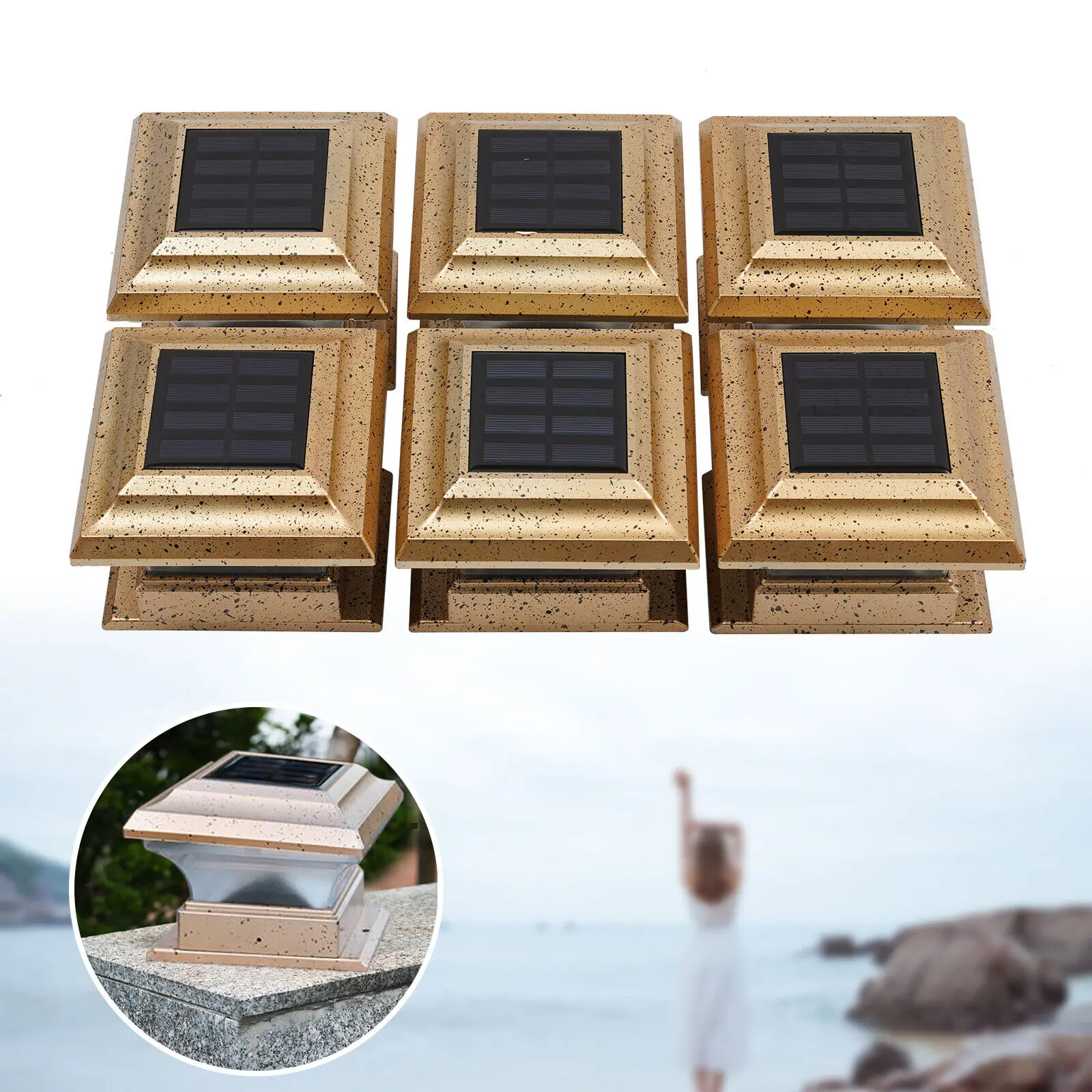 

6 шт., водонепроницаемый светильник для сада, 4 х4 дюйма