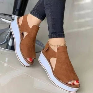 2022 New Womens Pu Leather Casual Sandals Woman Fashion Flat Platform Zapatos Adidas Mujer Open Toe  in Pakistan