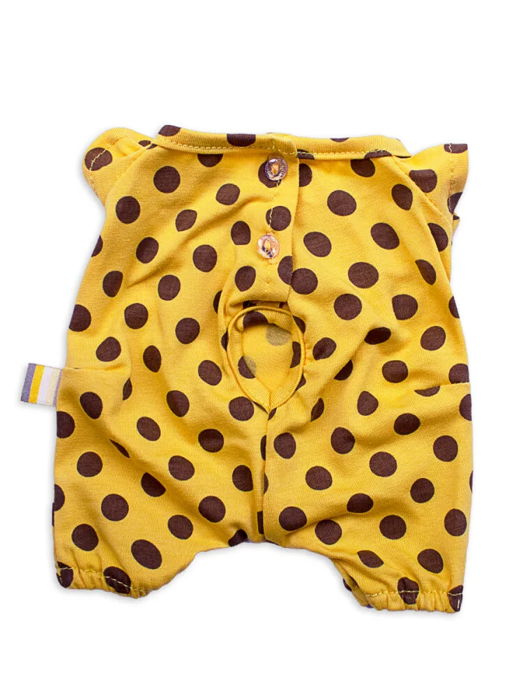 Одежда для Басика BABY 20 см. Комбинезон желтый в коричневый горох. BUDI BASA. OBB-065 |