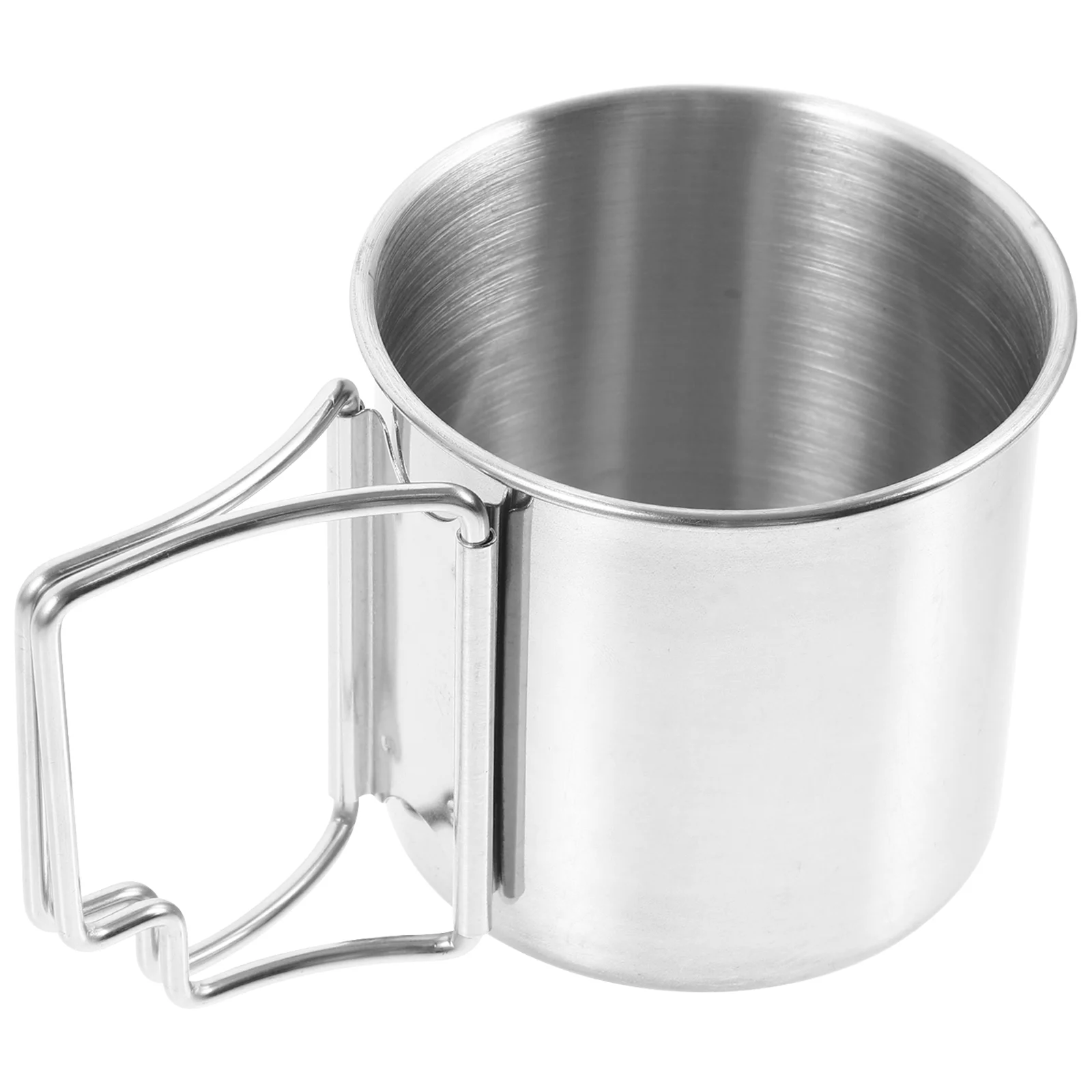

Stainless Steel Water Cup Portable Mug Coffee Collapsible Handle Outdoor Glass Camping Cups Folding Tea