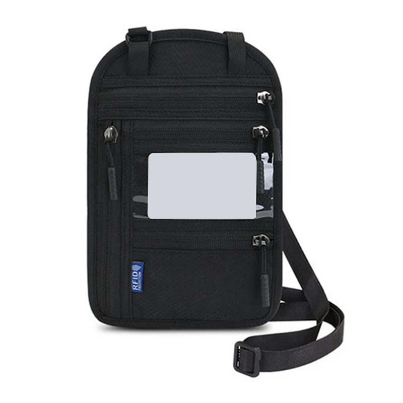 

Дорожный шейный кошелек с RFID-защитой, Обложка для паспорта, держатель для документов, органайзер для карт, мобильный телефон Bag