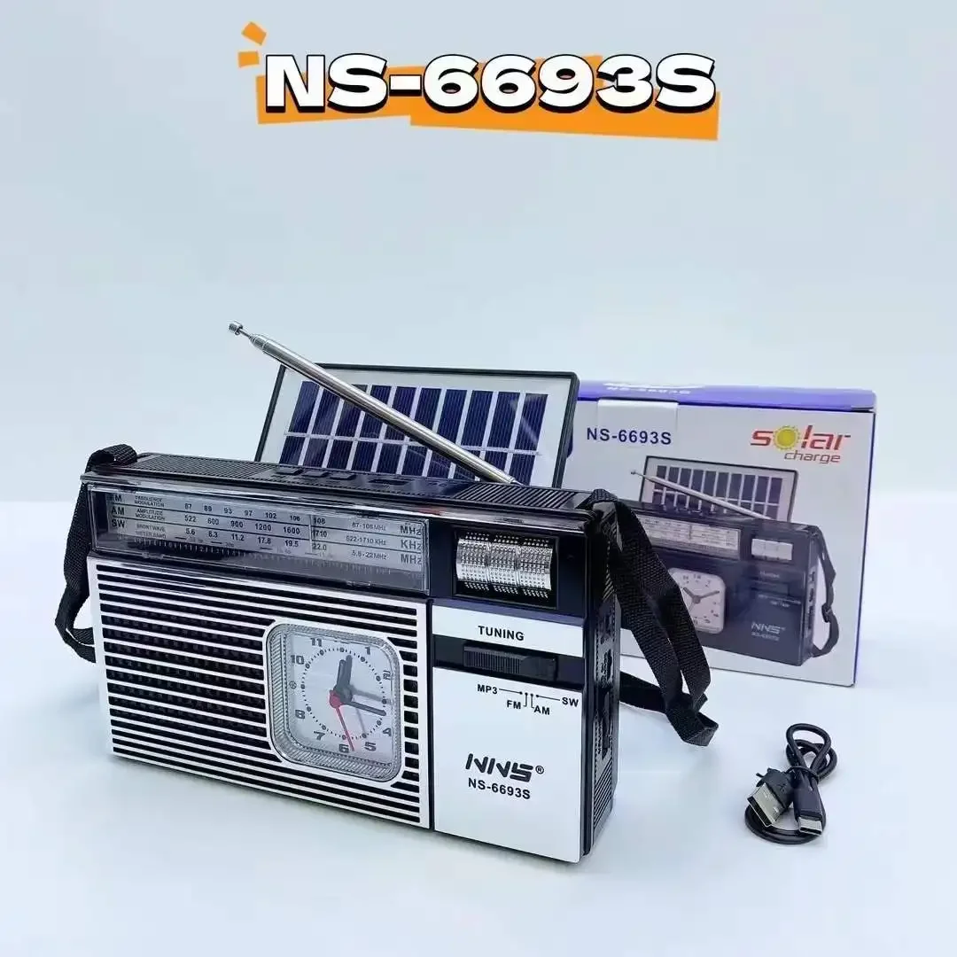 NNS NS-6693S FM AM SW перезаряжаемая радио беспроводной зубчатый динамик с USB SD TF Mp3-плеер