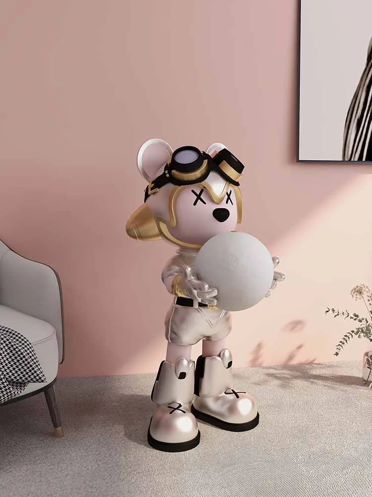 Мультяшный медведь статуя украшение для гостиной модная скульптура современное