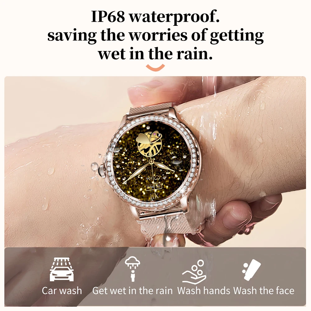 Новая мода 1 3 &quotLady BT Call Смарт-часы с пульсометром Спортивный фитнес-браслет IP68