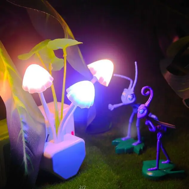 

Novelty Night Light EU & US Plug Induction Dream Mushroom Fungus Luminaria Lamp 220V 3 LED Mushroom Lamp led night lights