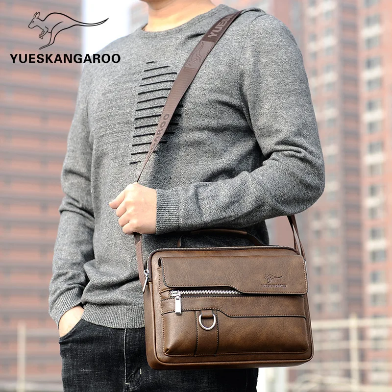 Large Capacity Leather Men's Shoulder Messenger Bag Luxury Handbag Male Tote Bag Business Crossboby Bags For Men