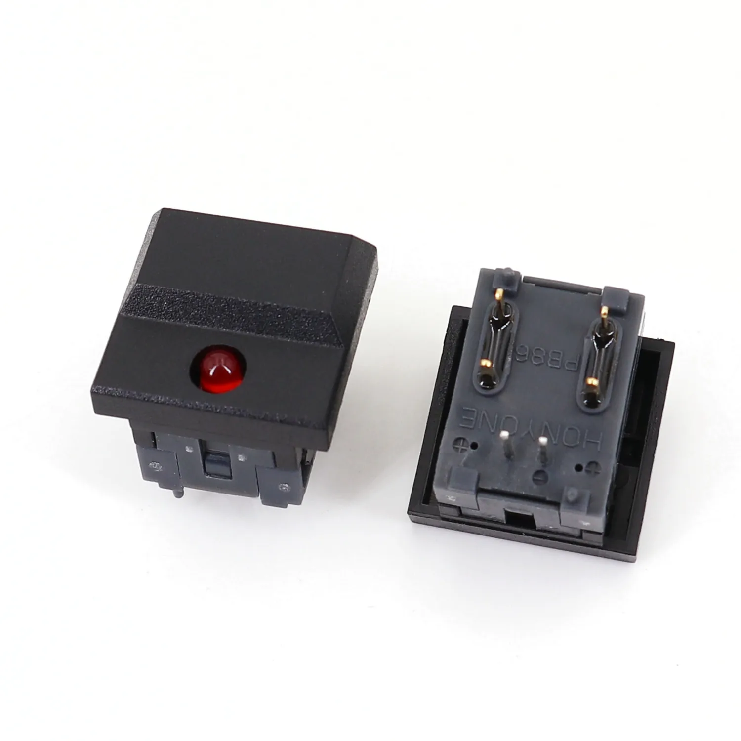 

10 шт. PB86-B1 большой цоколь красный светодиод 6-контактный мгновенный SPDT квадратный кнопочный переключатель для оборудования управления сценой