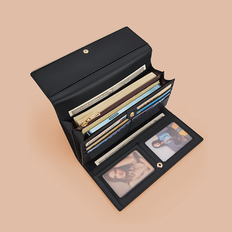 Длинный кошелек многофункциональный кожаный для женщин Модный ручной большой