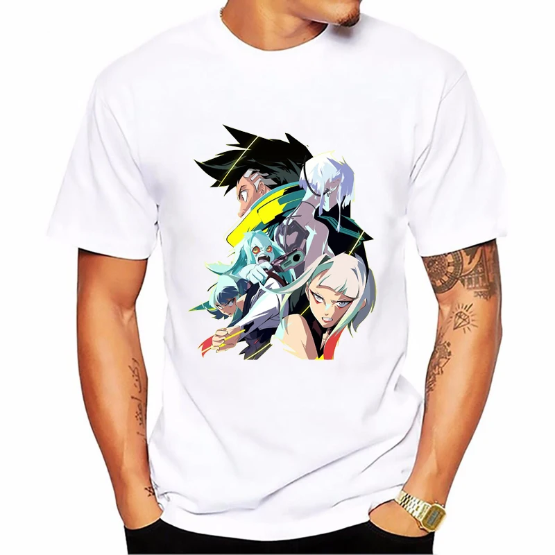 

Cyberpunk Edgerunners T-shirt Vintage Classic Cotton Unisex Tops Hip Hop Short Sleeve Streetwear Graphic Anime Shirt for Men