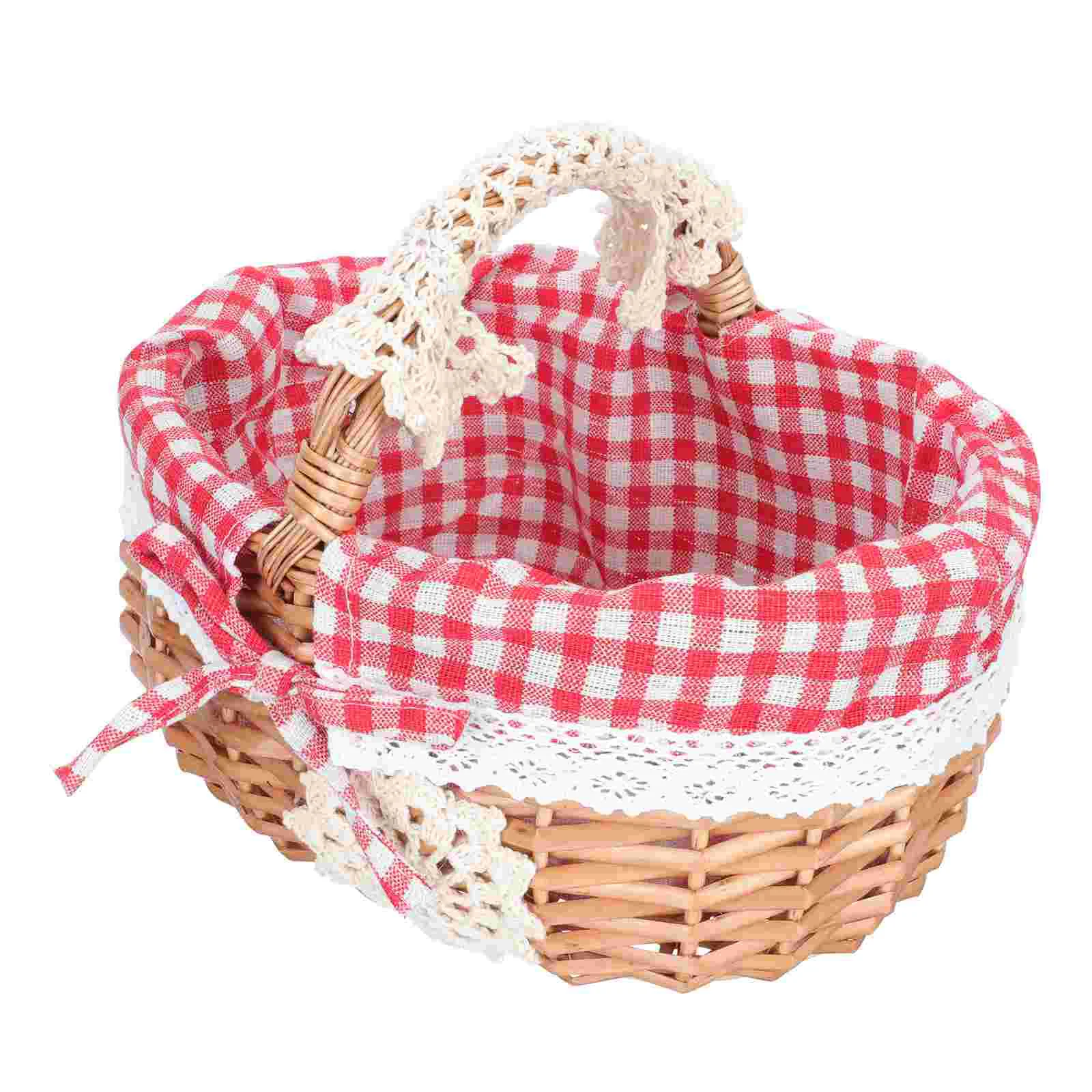 

Large Makeup Storage Organizer Shopping Basket Portable Tote Decorative Pots Fruit Woven Simple Home Storage Bag