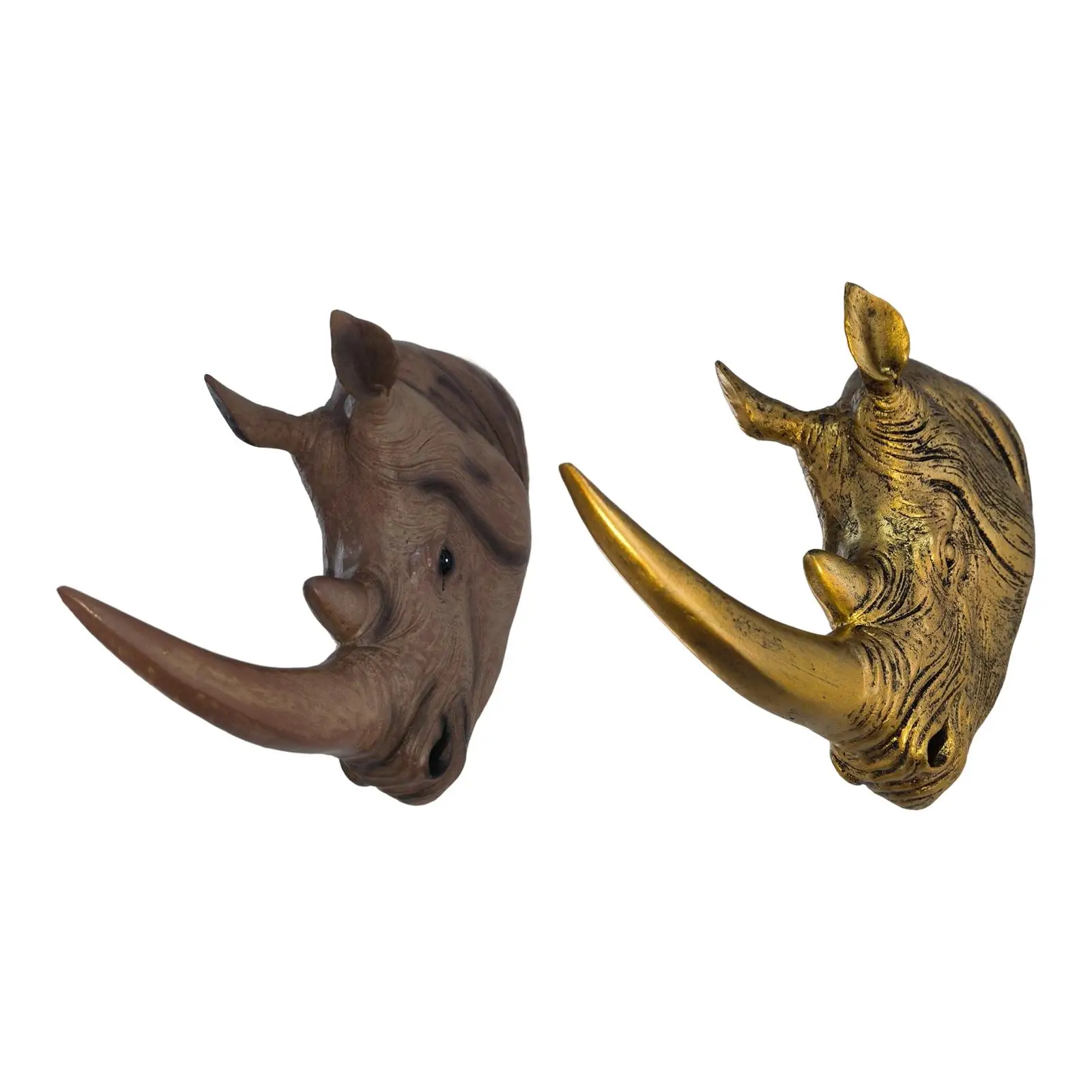 

Animal Head Statue Lifelike Wall Mount Crafts Figurine Resin Sculpture for Living Room Bedroom Farmhouse Decoration Collectible