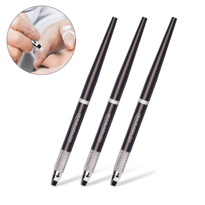 

Micro Blade Tattoo Pen Permanent Micro Blade Manual Makeup Tattoo Pen Flat Eyebrow U Needle Face Makeup Tool Eyebrow Tool