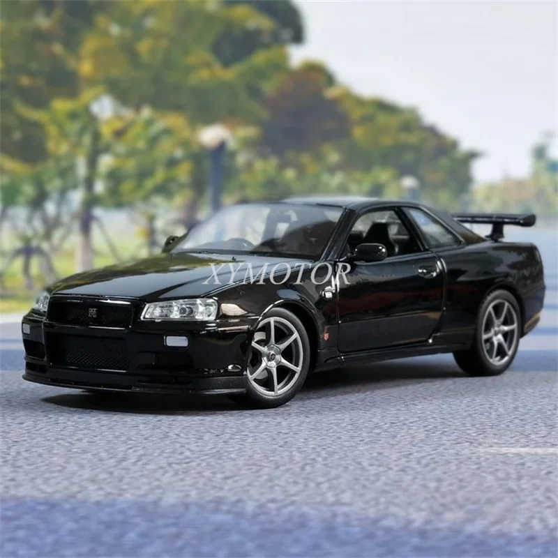 

Welly 1/24 For Nissan Skyline R34 GT-R Diecast model Car Black/Blue/Red/White Kids Toys Gifts Display Collection Ornaments